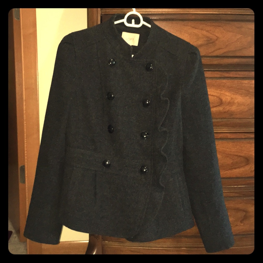 Gray LOFT peacoat, size 6.